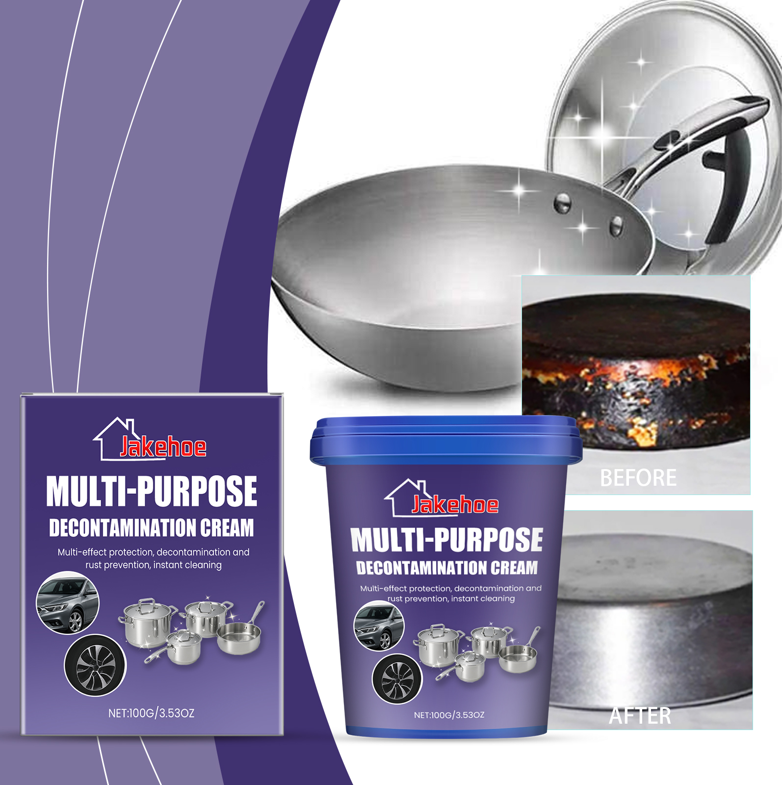 Commercial Kitchen Burner - Kitchen Stainless Steel Cleaning Paste Pot