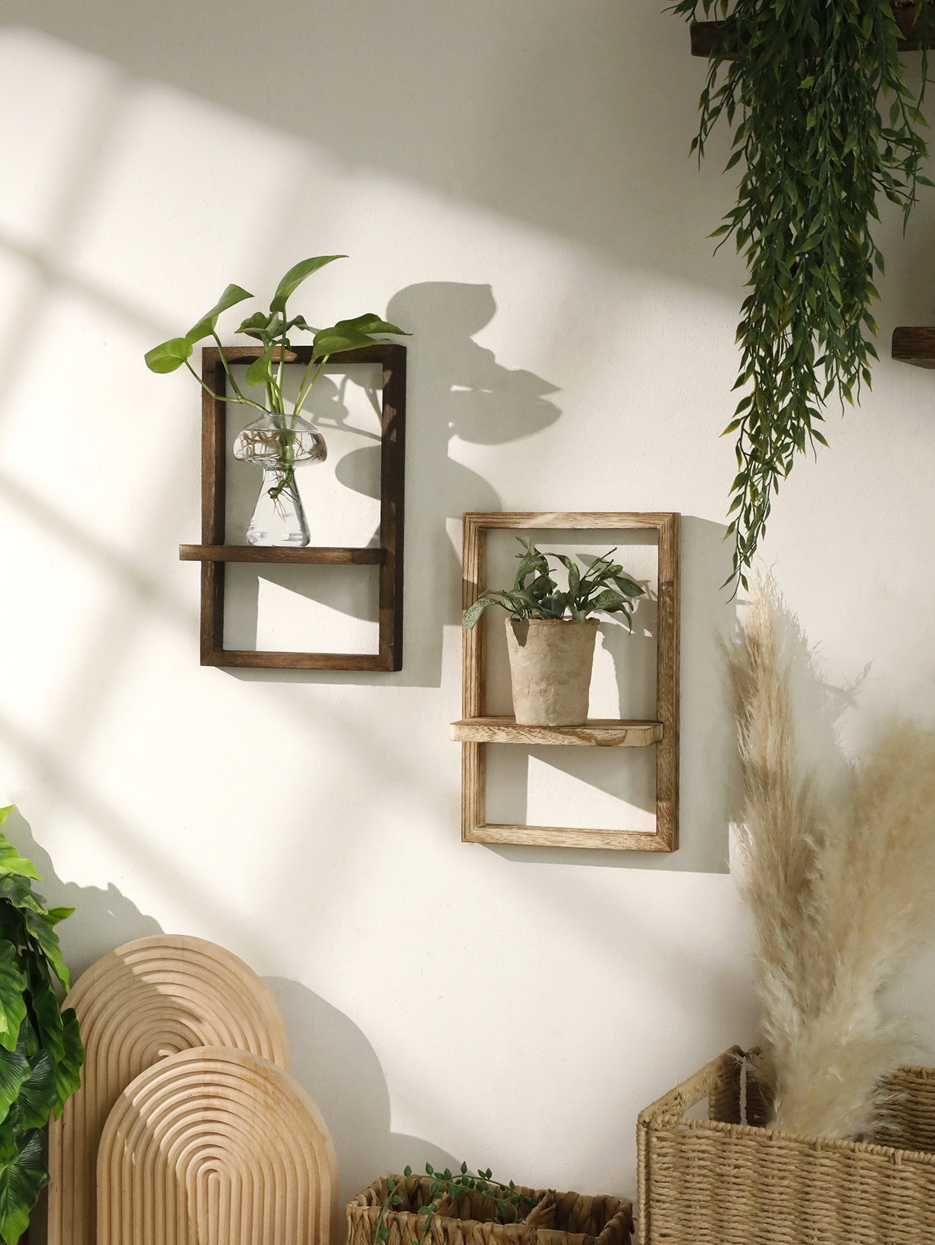 Commercial Kitchen Shed - Wooden Display Shelf Floating Shelves Rustic