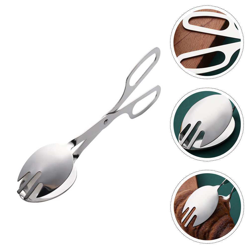 Commercial Kitchen Utensils - Stainless Steel Salad Tongs Bread Clip