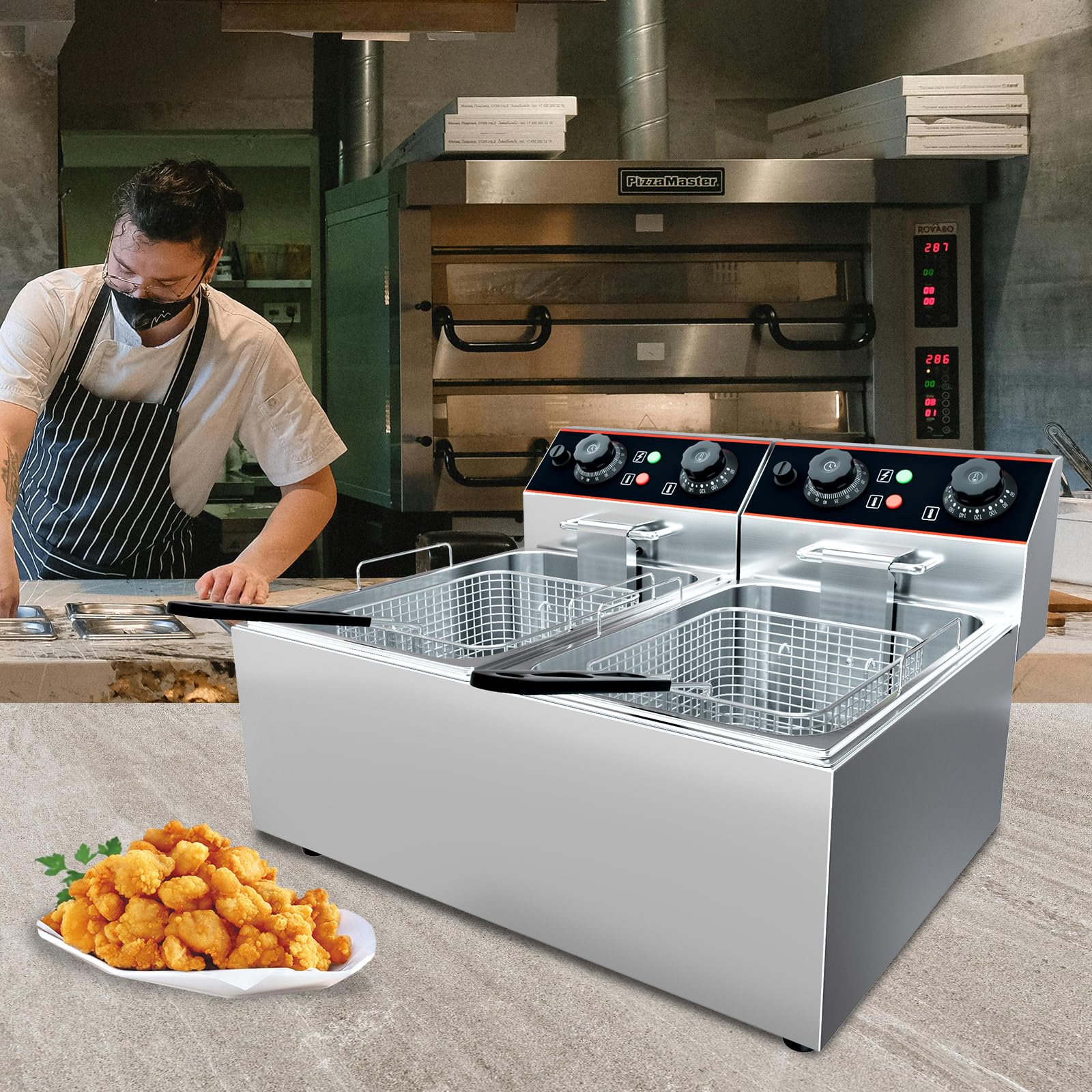 Commercial Kitchen Usa - 6/8/11L Commercial Electric Deep Fryer 1500/3000W