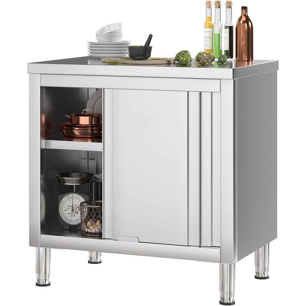 Commercial Kitchen Bench - Heavy-Duty Stainless Steel Work Table 31x20