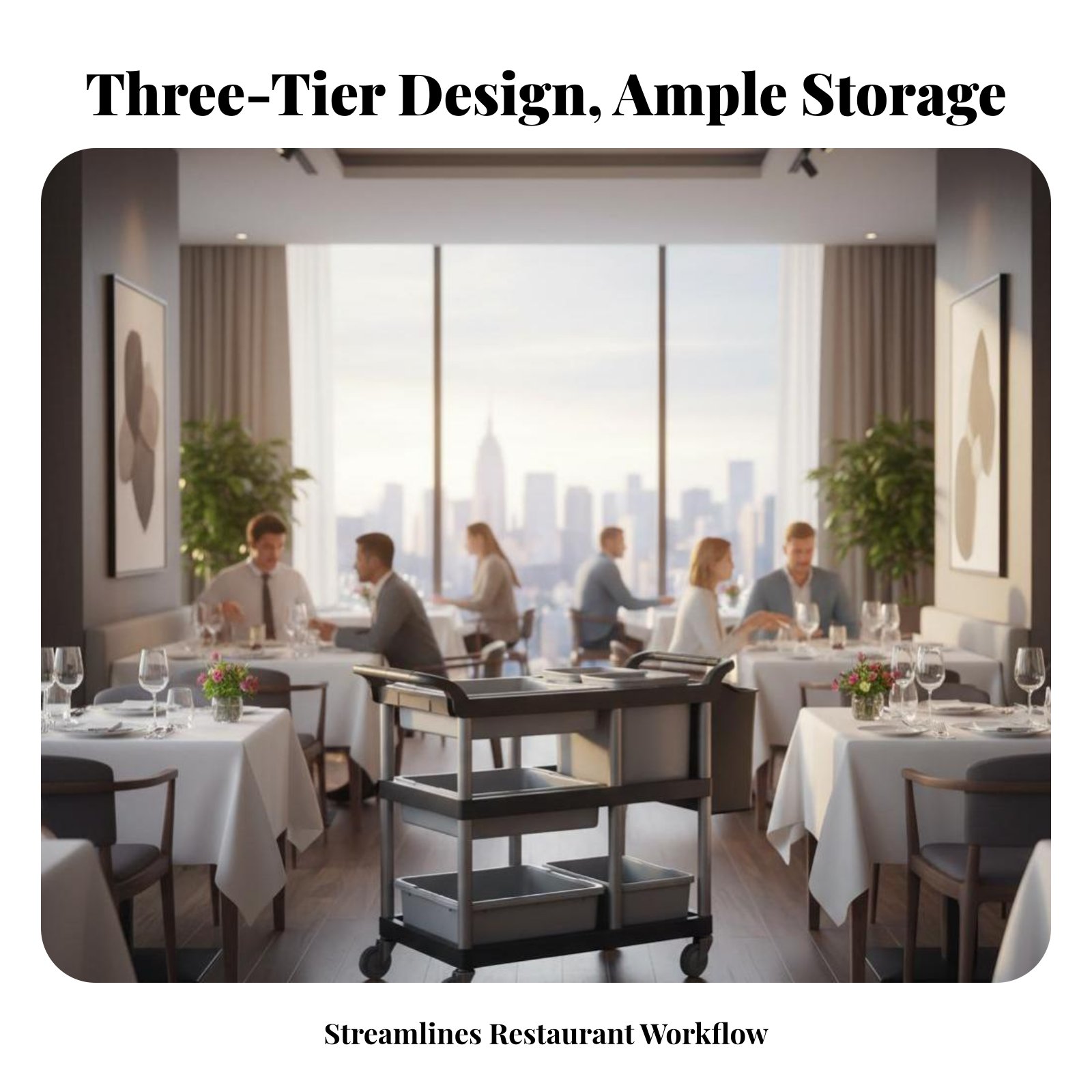3-Tier Food Trolley Quiet Cast - Commercial Kitchen Utensils recensione e prezzo