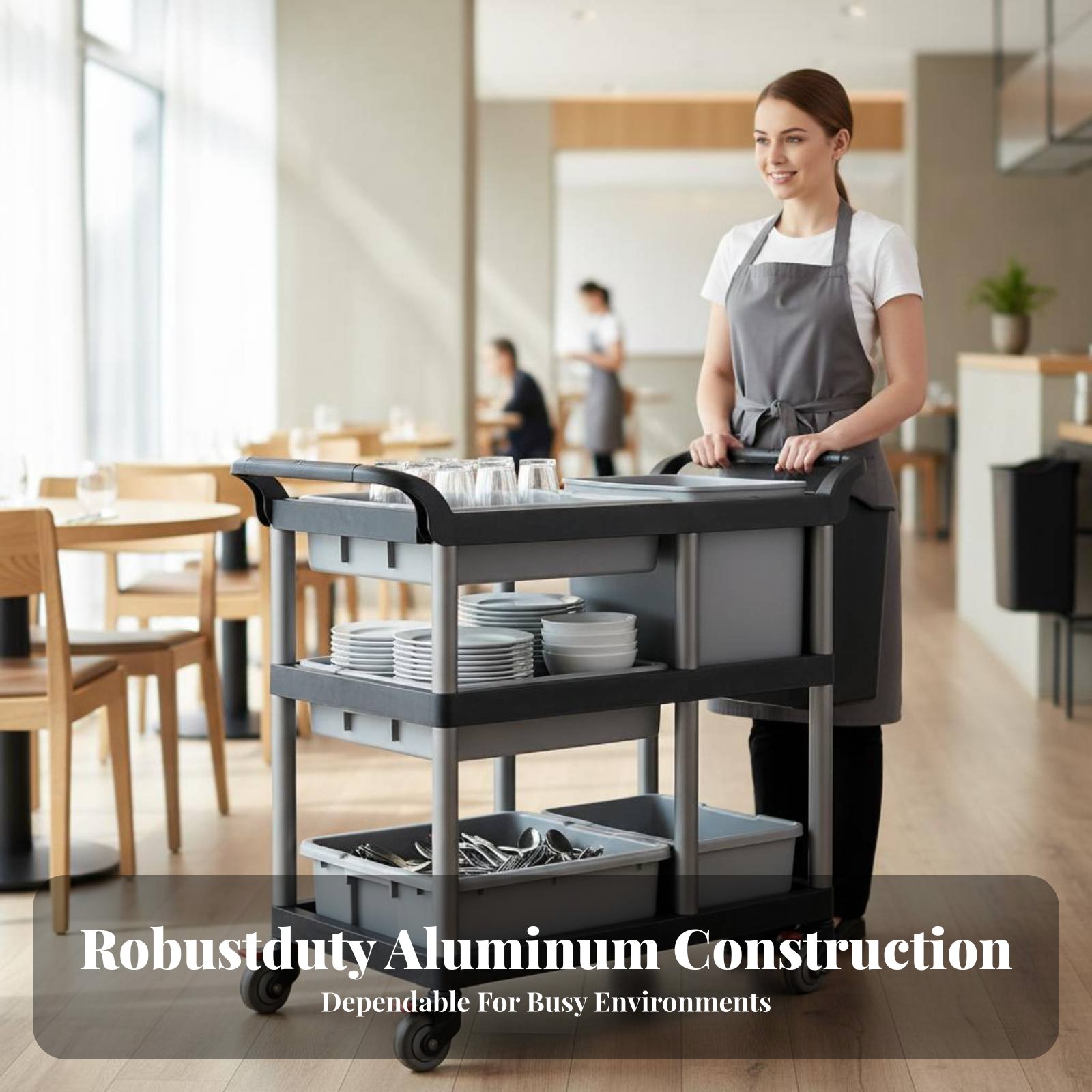 3-Tier Food Trolley Quiet Cast - Commercial Kitchen Utensils recensione e prezzo