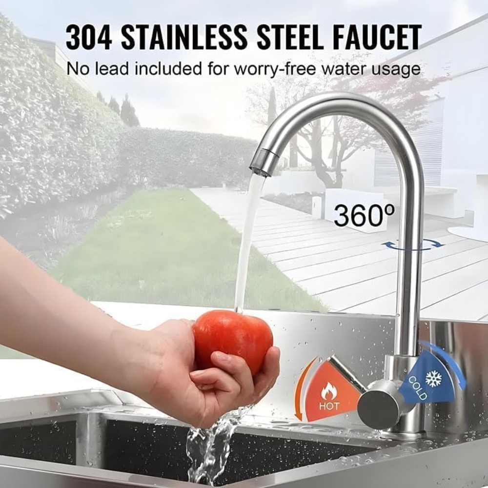 Stainless Steel Utility Sink w - Commercial Kitchen Sink recensione e prezzo