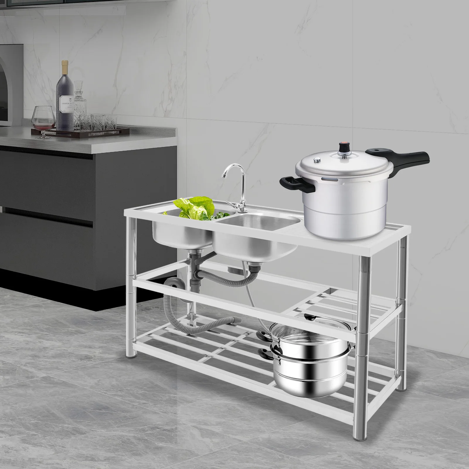 Freestanding Stainless-Steel 2 - Commercial Kitchen Sink recensione e prezzo