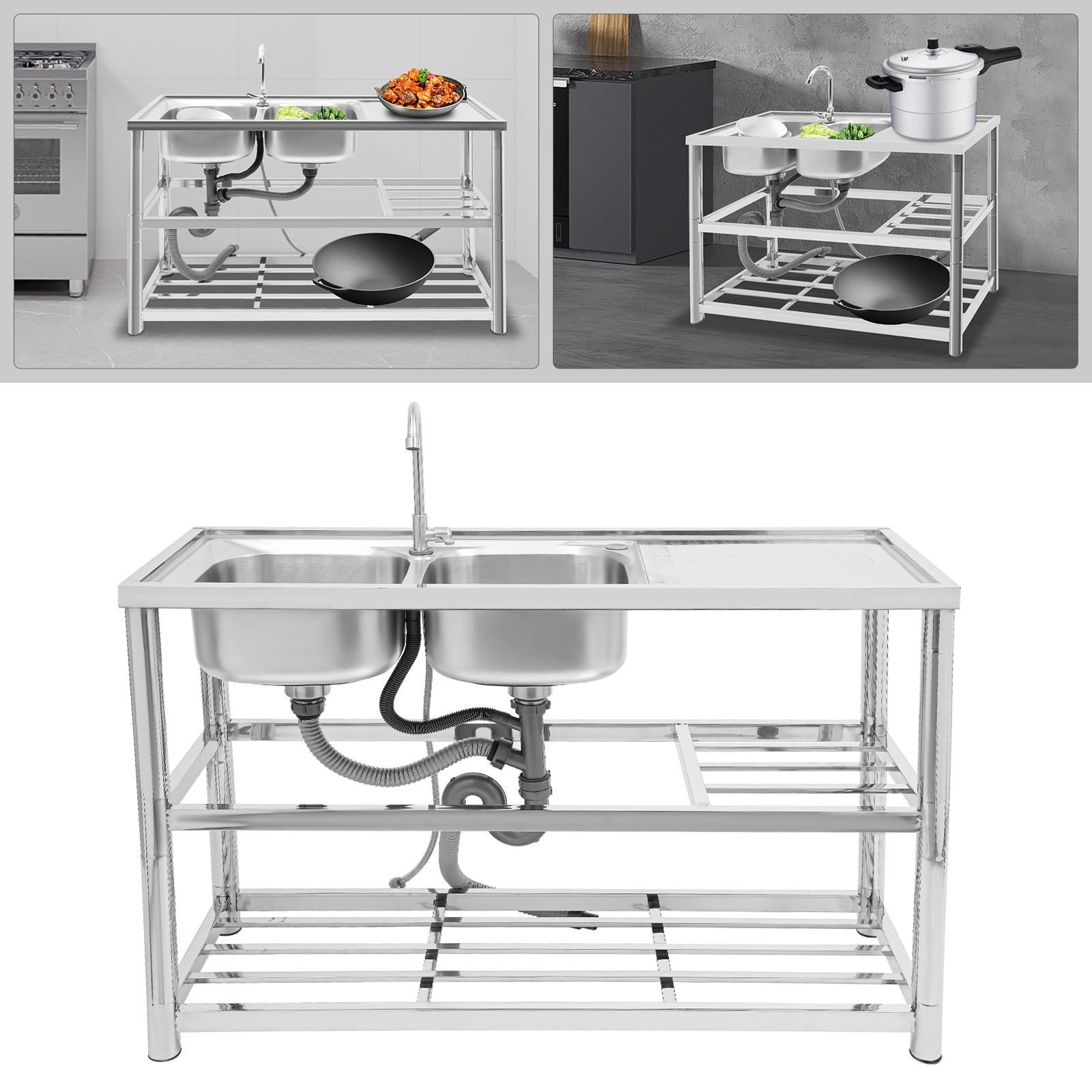 Freestanding Stainless-Steel 2 - Commercial Kitchen Sink recensione e prezzo