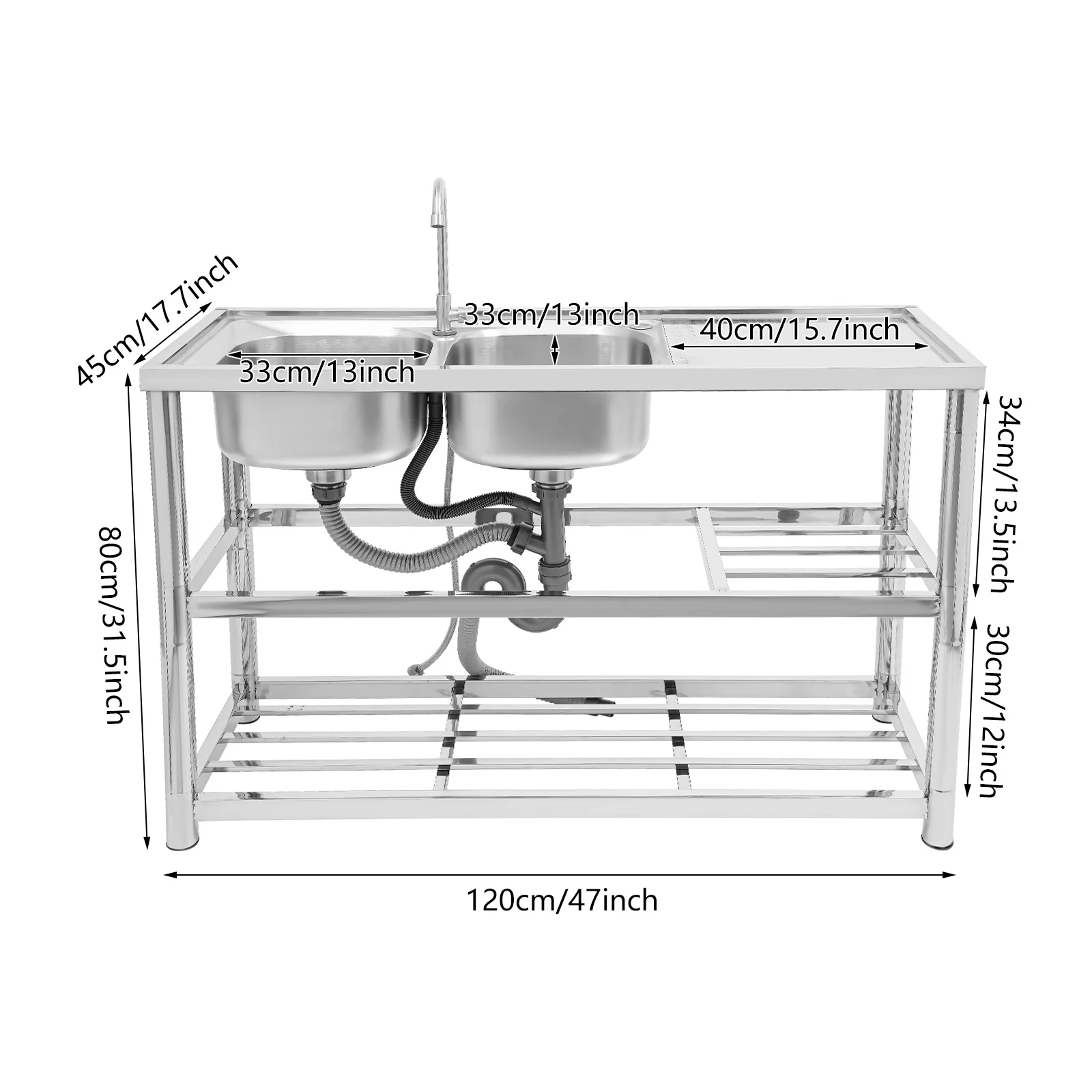 Freestanding Stainless-Steel 2 - Commercial Kitchen Sink recensione e prezzo