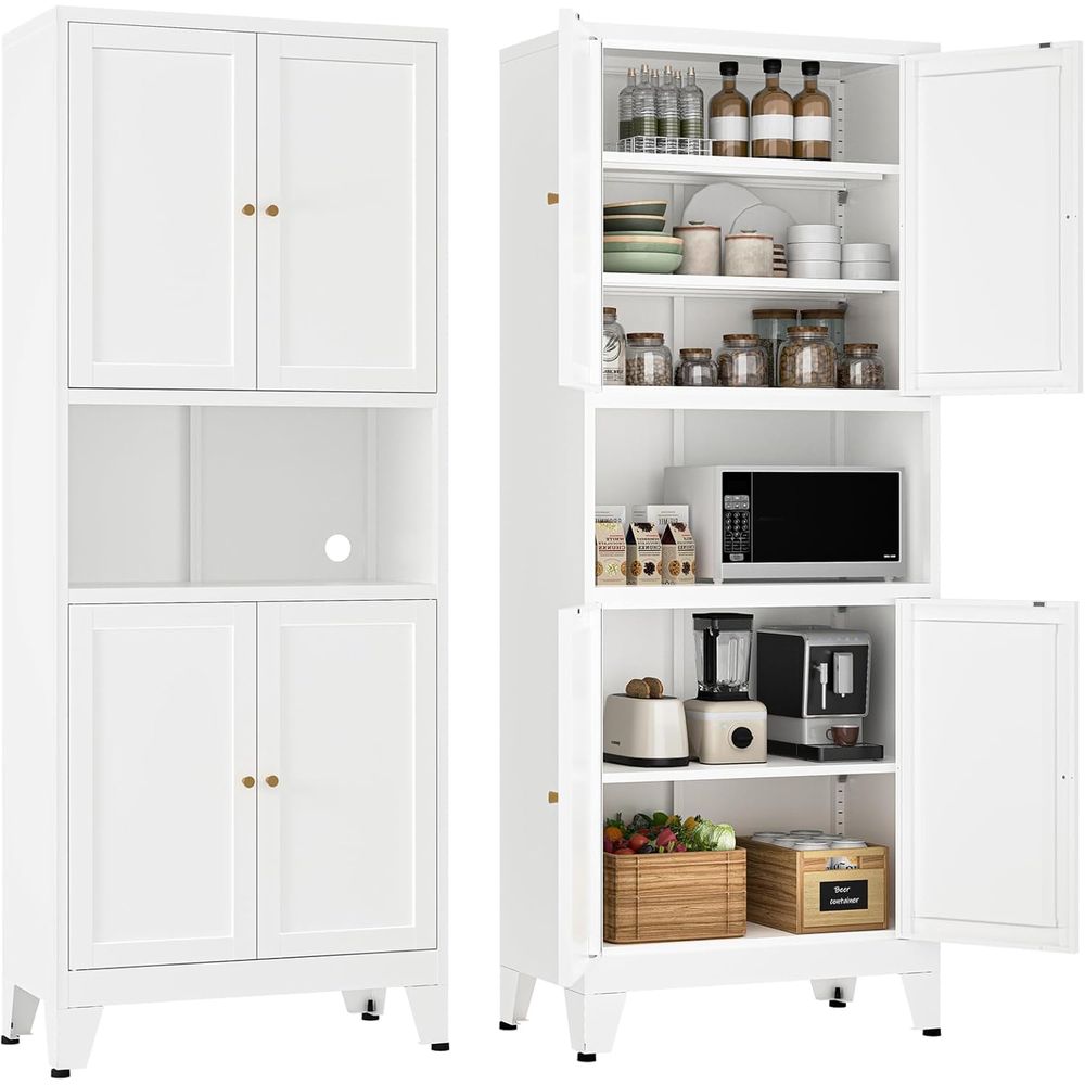 69 Tall Metal Pantry Cabinet w - Commercial Kitchen Microwave recensione e prezzo