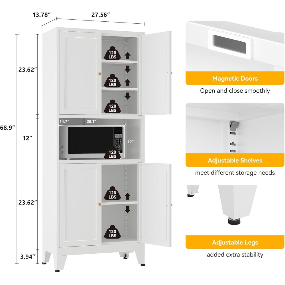 69 Tall Metal Pantry Cabinet w - Commercial Kitchen Microwave recensione e prezzo