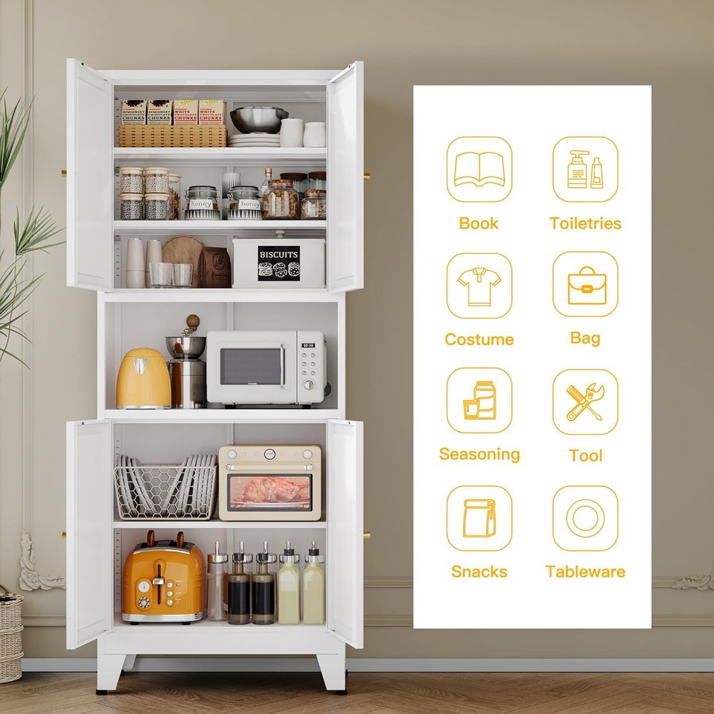 69 Tall Metal Pantry Cabinet w - Commercial Kitchen Microwave recensione e prezzo
