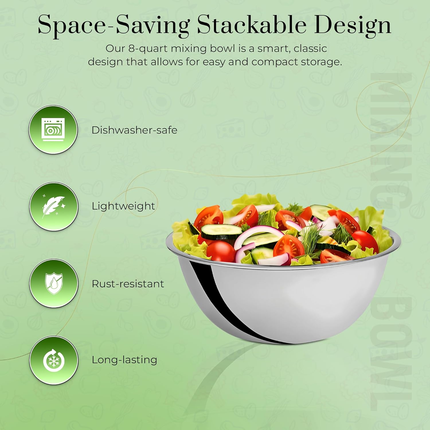 Stainless Steel Mixing Bowls 8 - Commercial Kitchen In Home recensione e prezzo