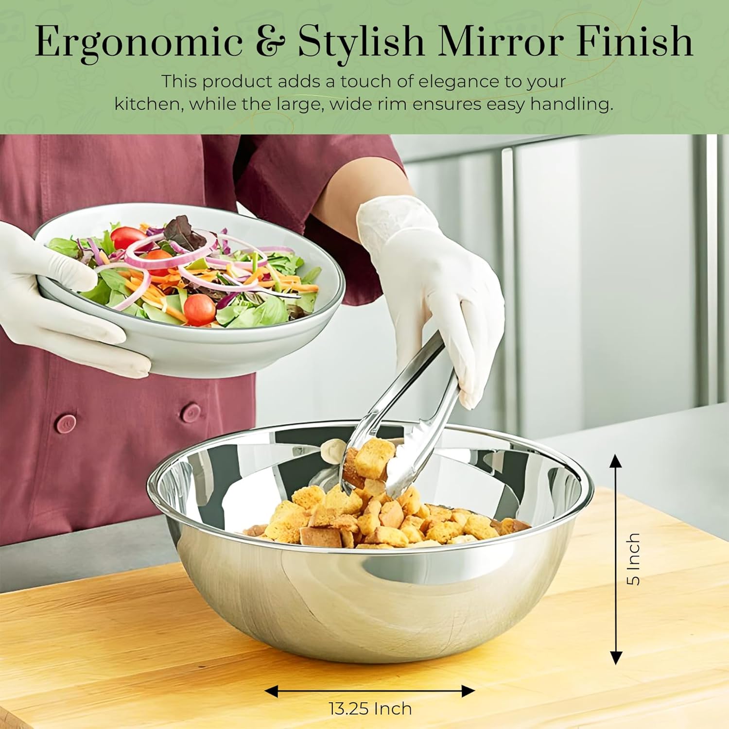 Stainless Steel Mixing Bowls 8 - Commercial Kitchen In Home recensione e prezzo