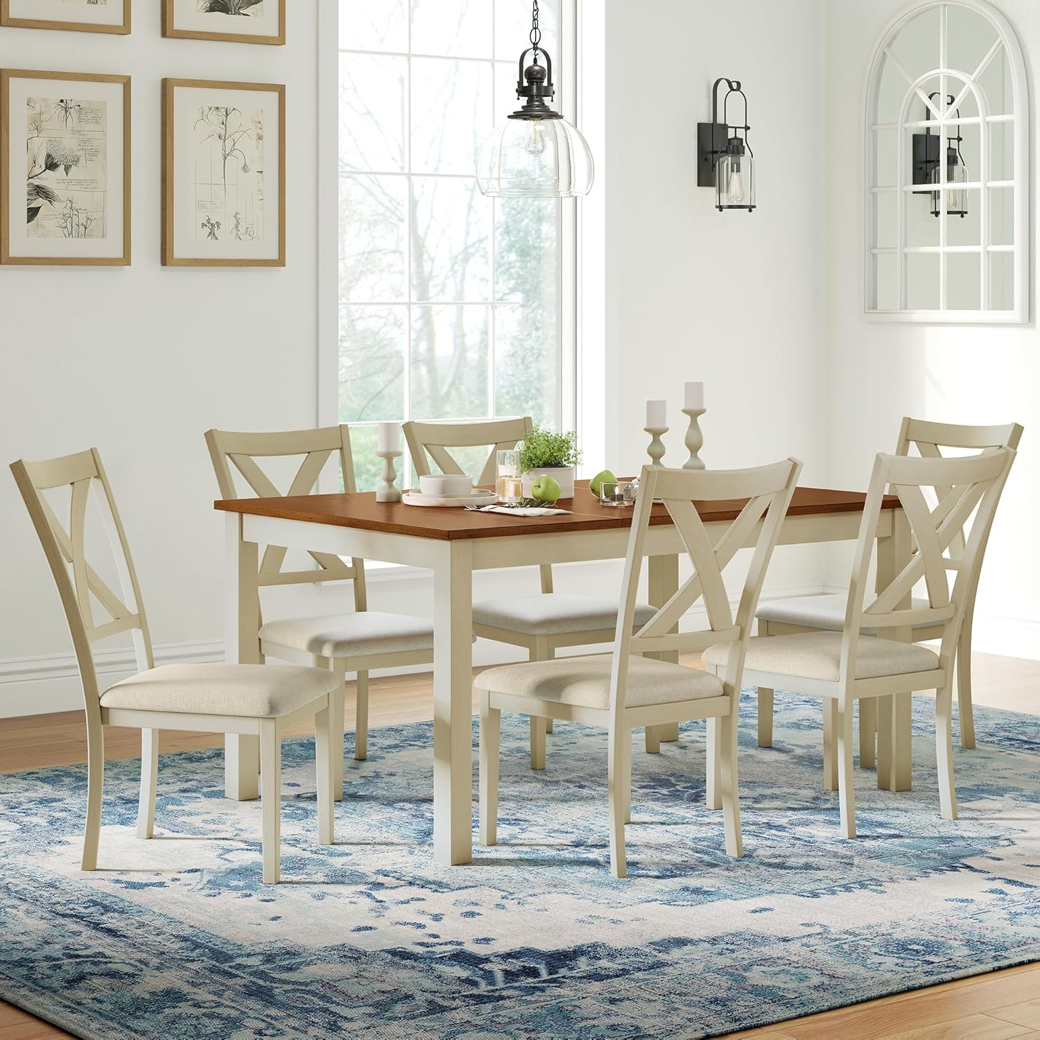 7-Piece Solid Wood Dining Tabl - Commercial Kitchen Bench recensione e prezzo