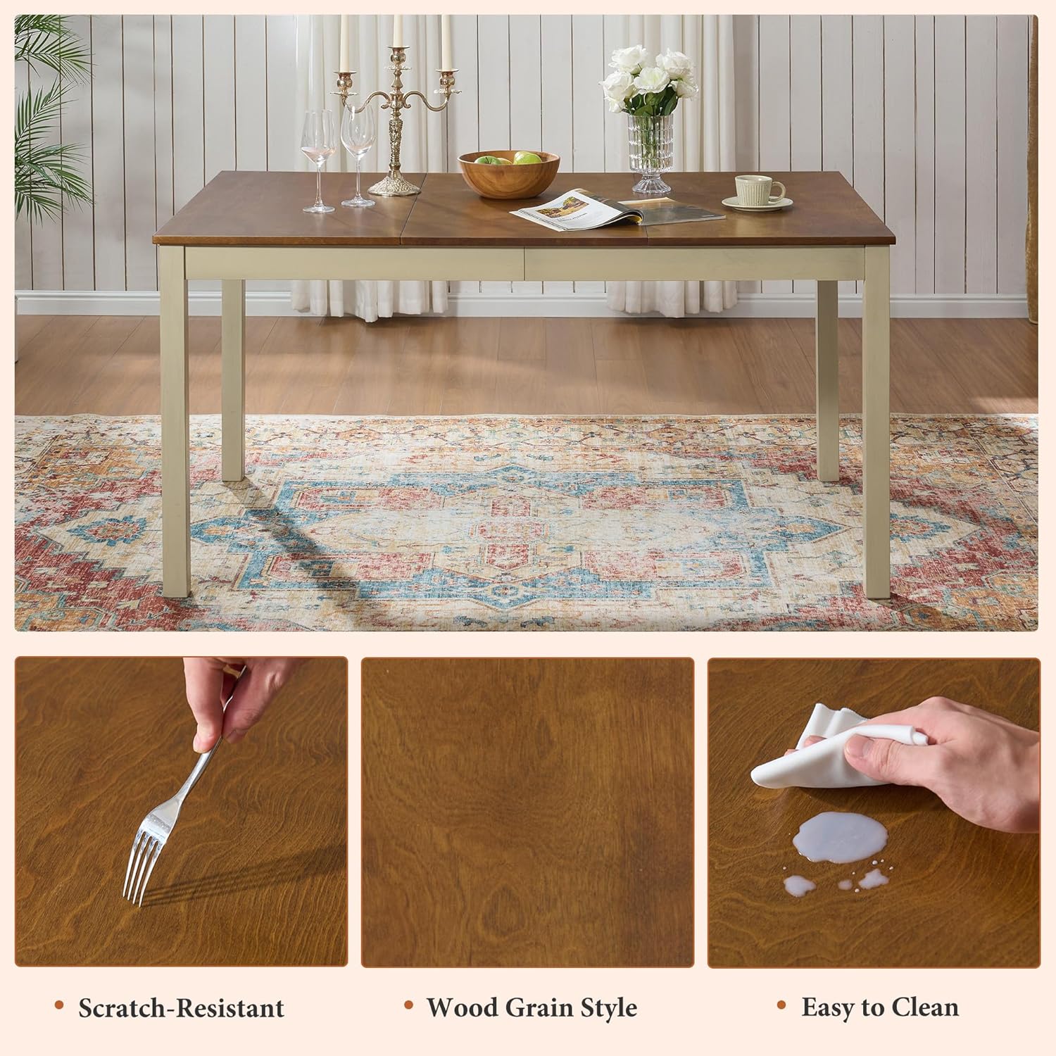 7-Piece Solid Wood Dining Tabl - Commercial Kitchen Bench recensione e prezzo