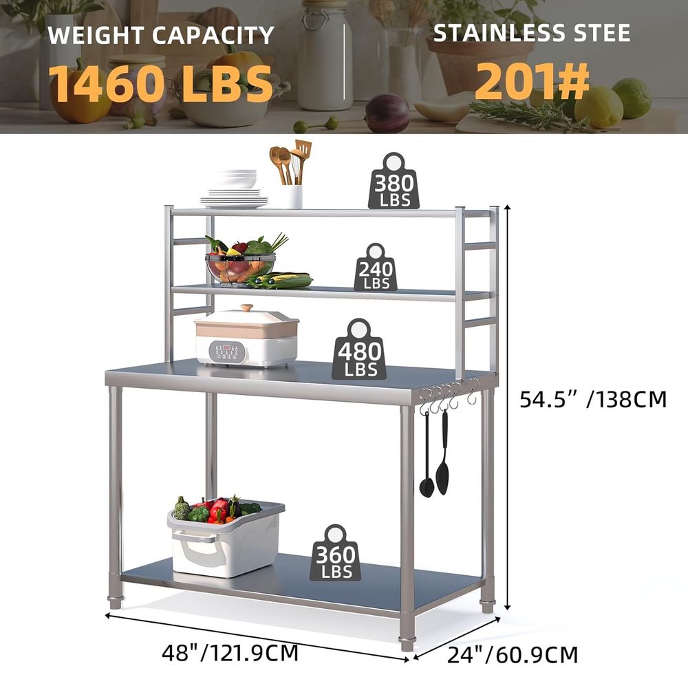 48x24 Stainless Steel Prep Tab - Commercial Kitchen In Home recensione e prezzo