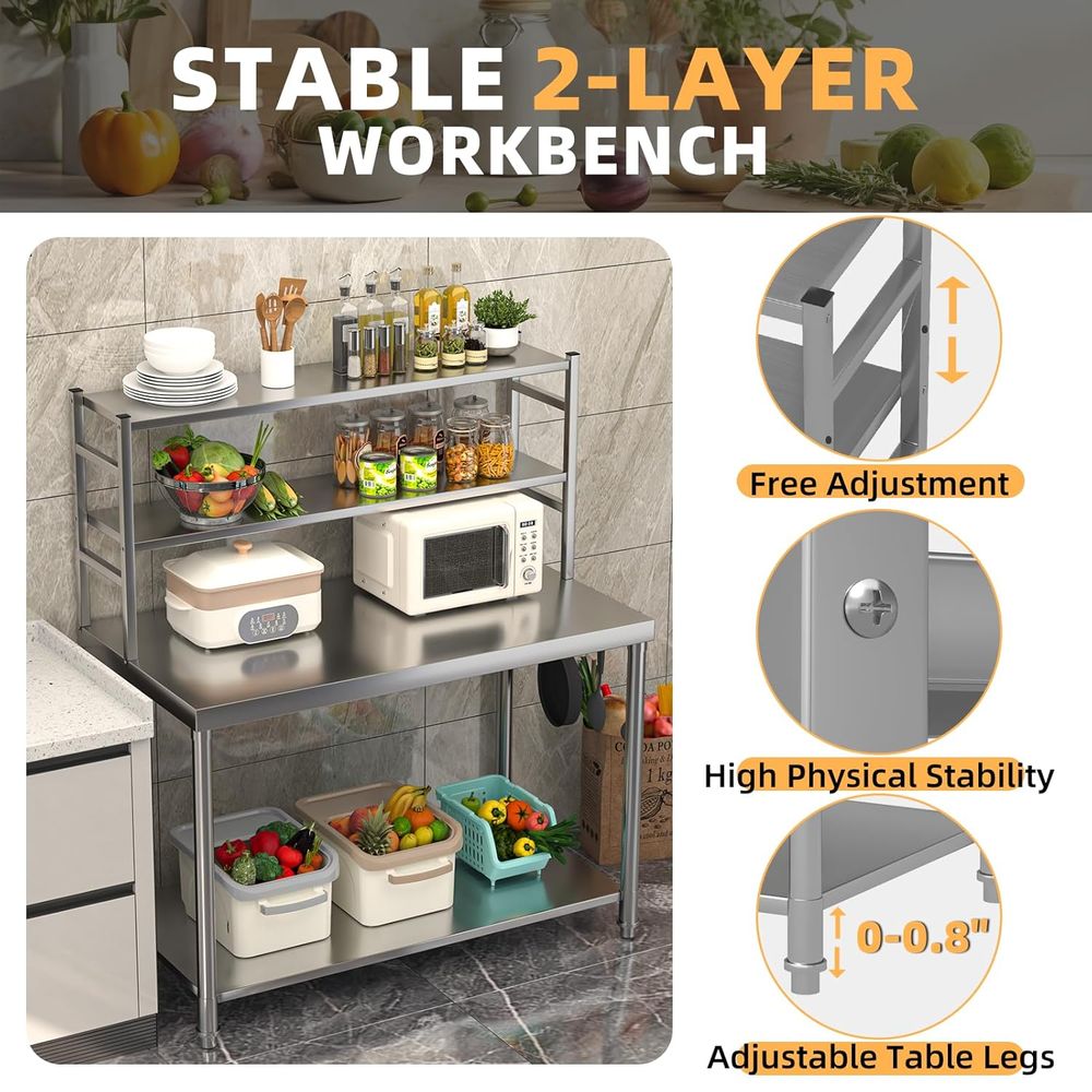 48x24 Stainless Steel Prep Tab - Commercial Kitchen In Home recensione e prezzo