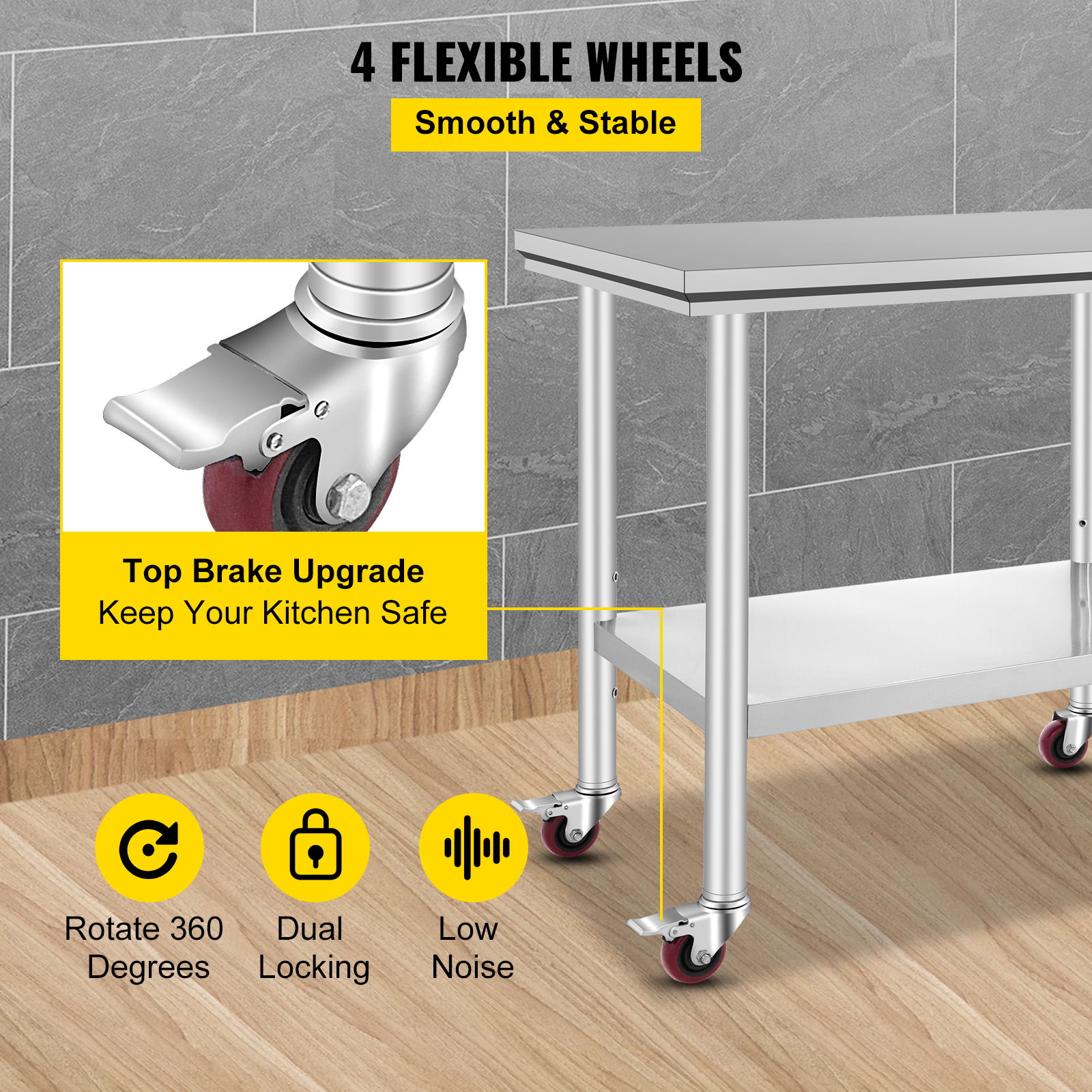 SucceBuy Stainless Steel Kitch - Commercial Kitchen Bench recensione e prezzo
