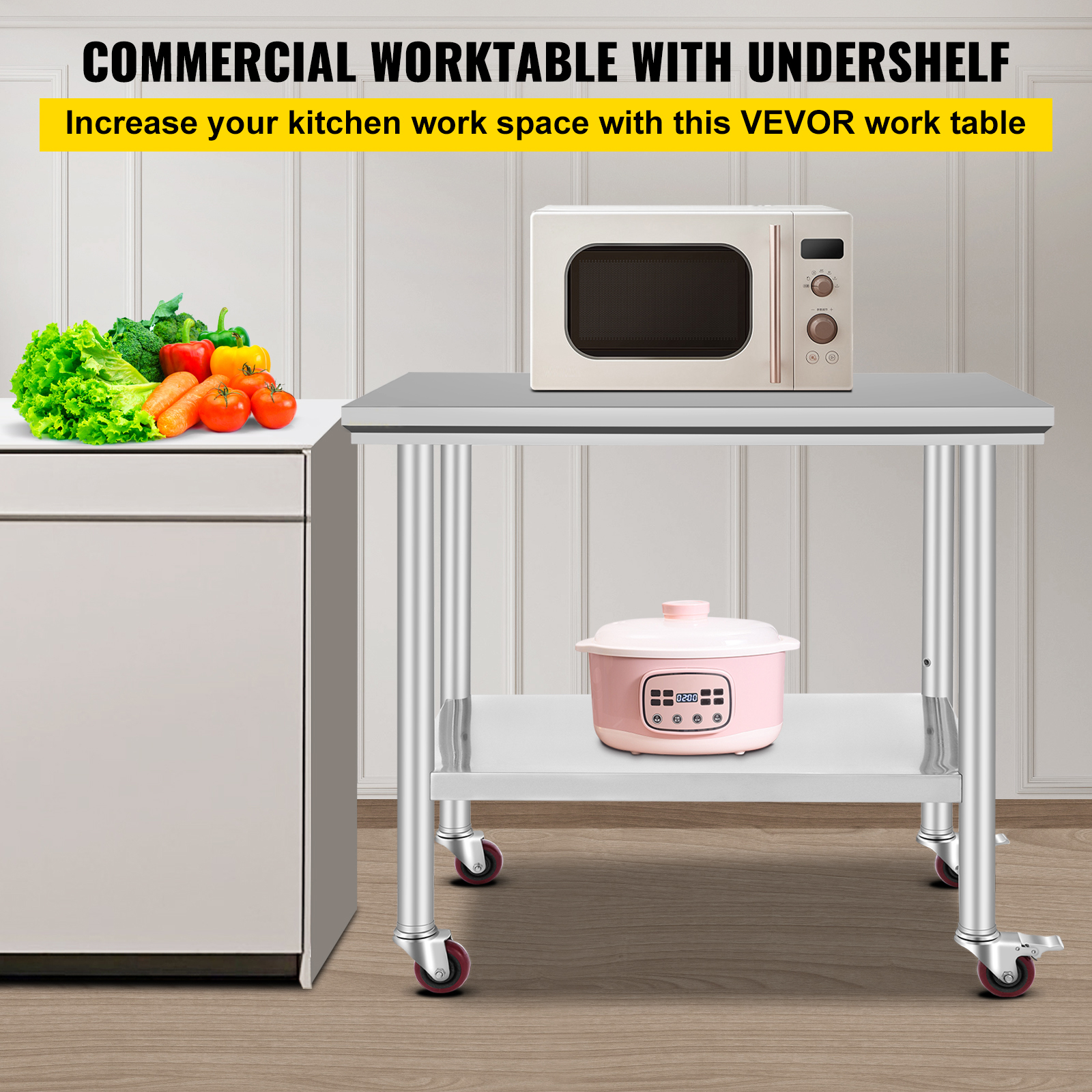 SucceBuy Stainless Steel Kitch - Commercial Kitchen Bench recensione e prezzo