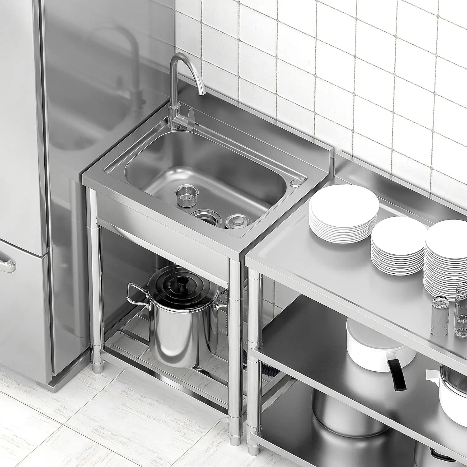 Free Standing Stainless-Steel  - Commercial Kitchen Sink recensione e prezzo