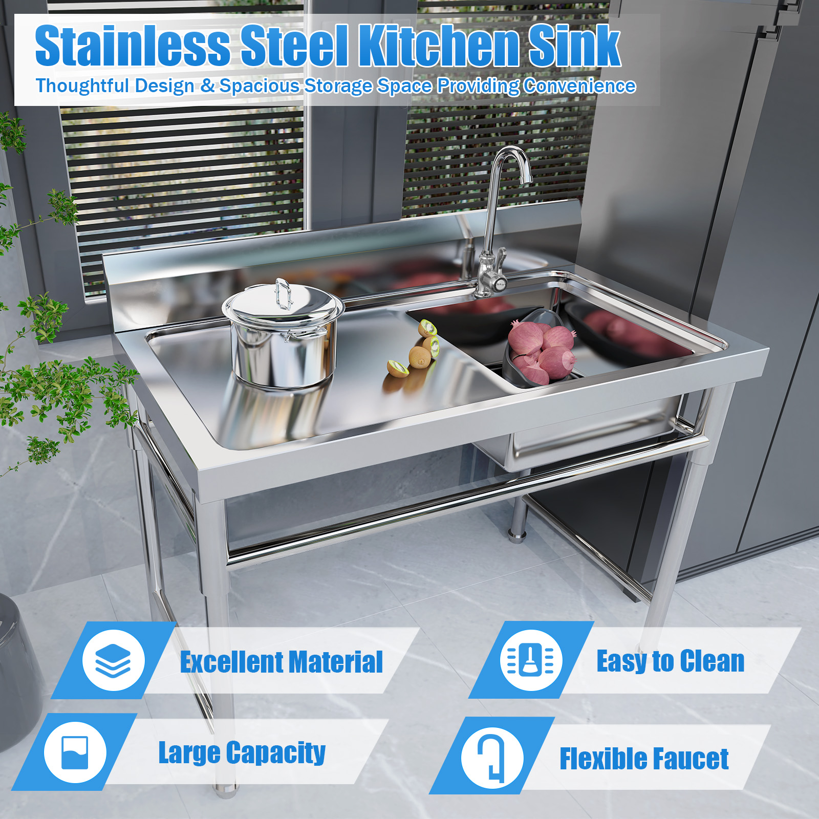 1 Compartment Commercial Kitch - Commercial Kitchen Sink recensione e prezzo