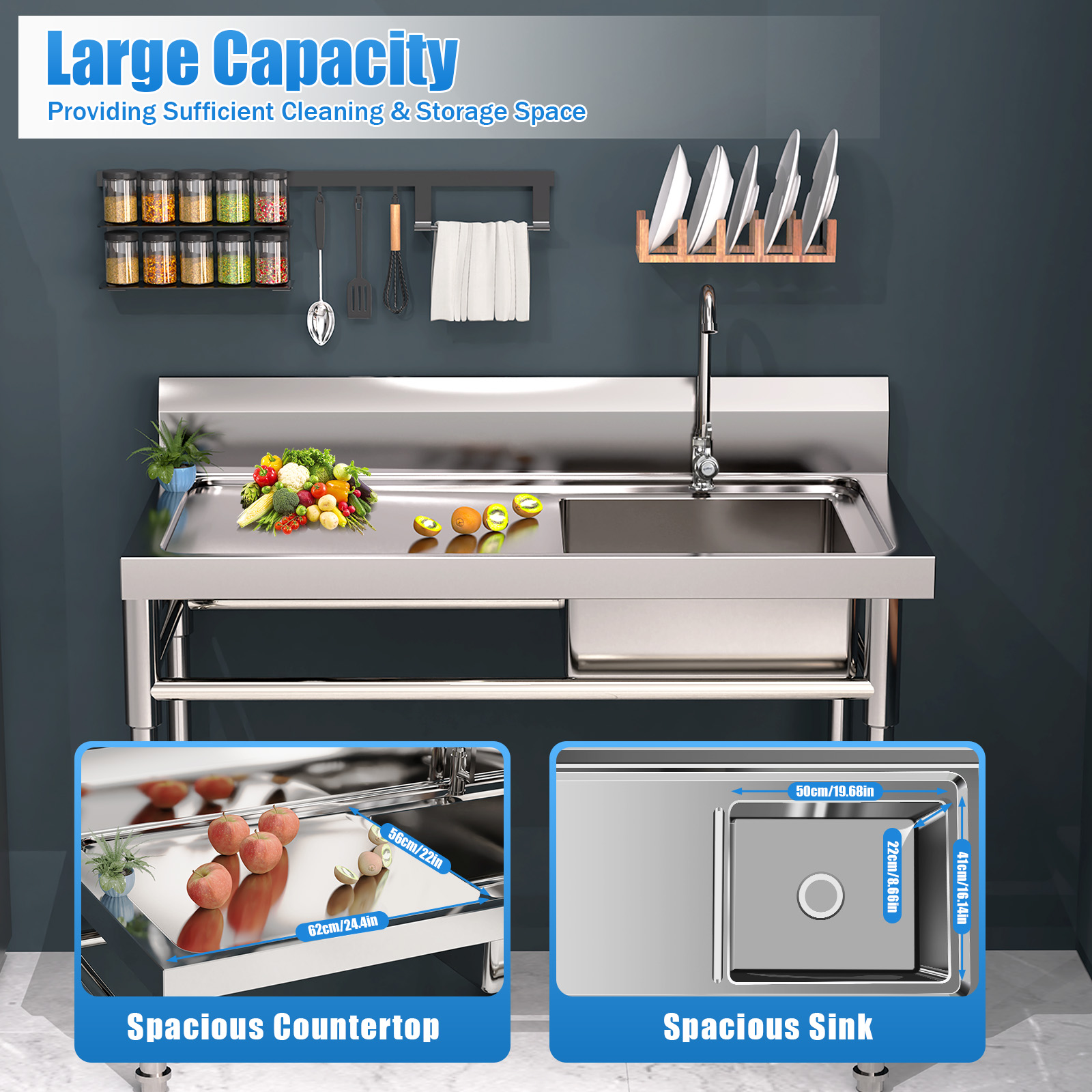 1 Compartment Commercial Kitch - Commercial Kitchen Sink recensione e prezzo