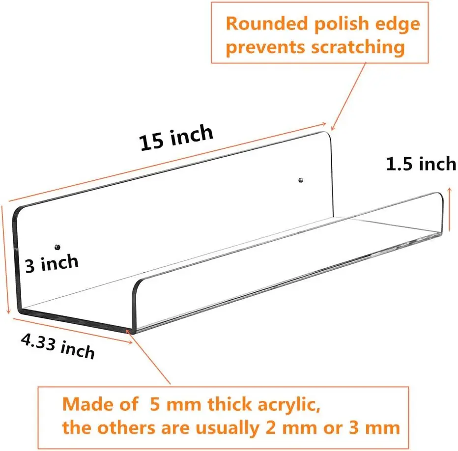 Clear Acrylic Floating Shelves - Commercial Kitchen Shed recensione e prezzo