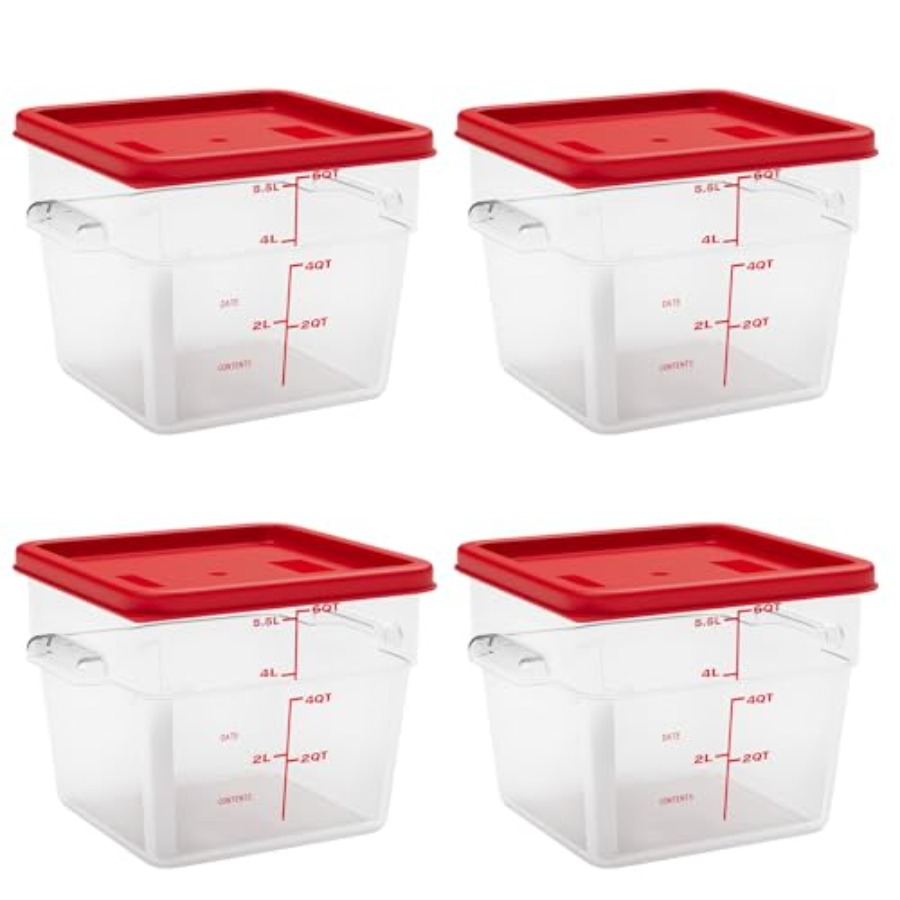 6 Quart Set of 4 Food Storage  - Commercial Kitchen Quart Containers recensione e prezzo