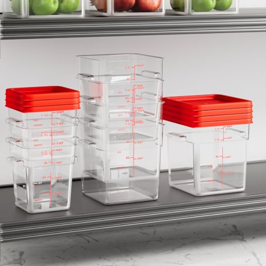 6 Quart Set of 4 Food Storage  - Commercial Kitchen Quart Containers recensione e prezzo