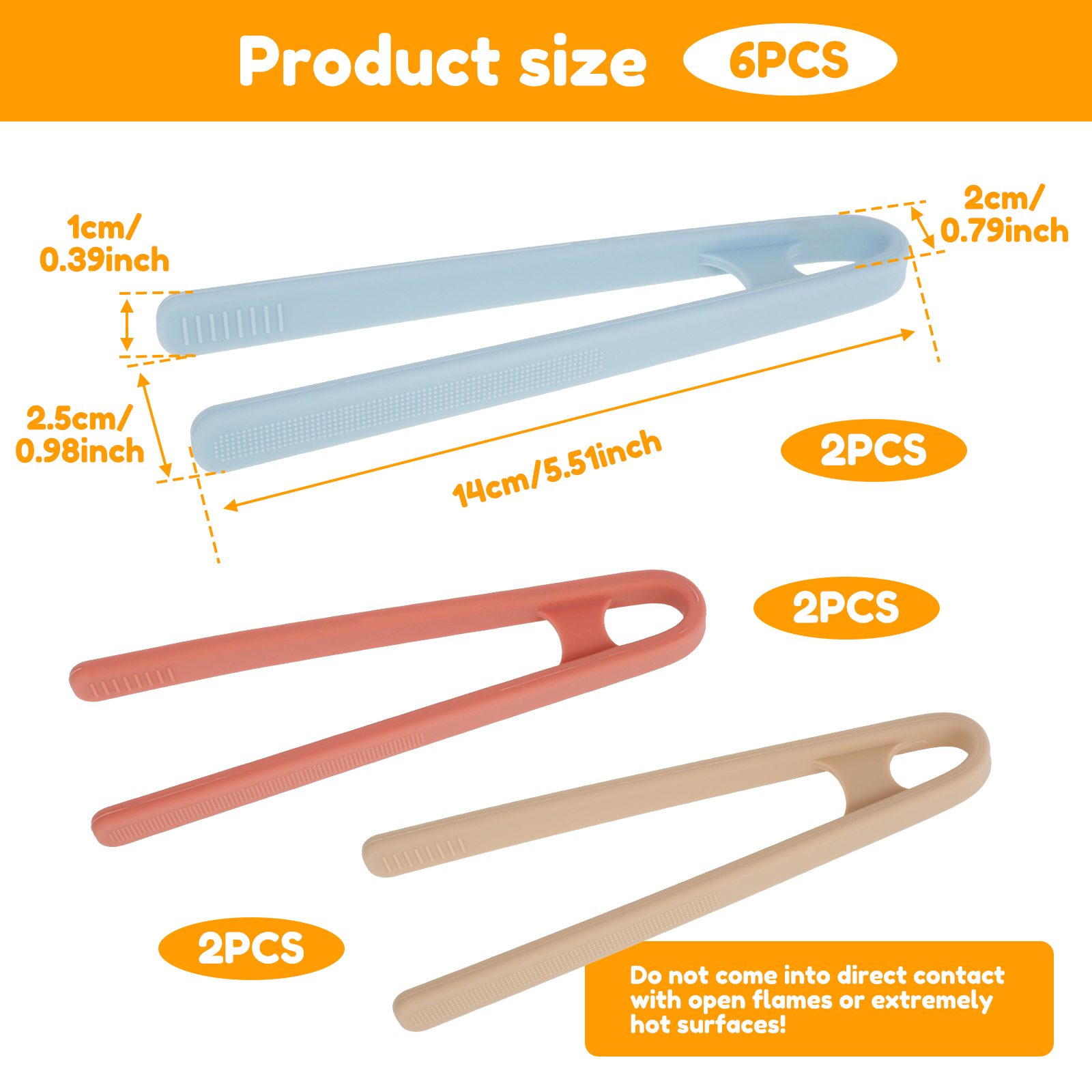 6Pcs Silicone Tongs Portable S - Commercial Kitchen Utensils recensione e prezzo