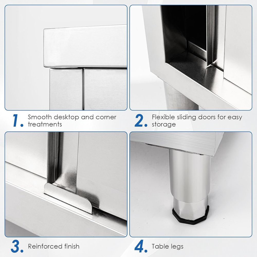 Heavy-Duty Stainless Steel Wor - Commercial Kitchen Bench recensione e prezzo