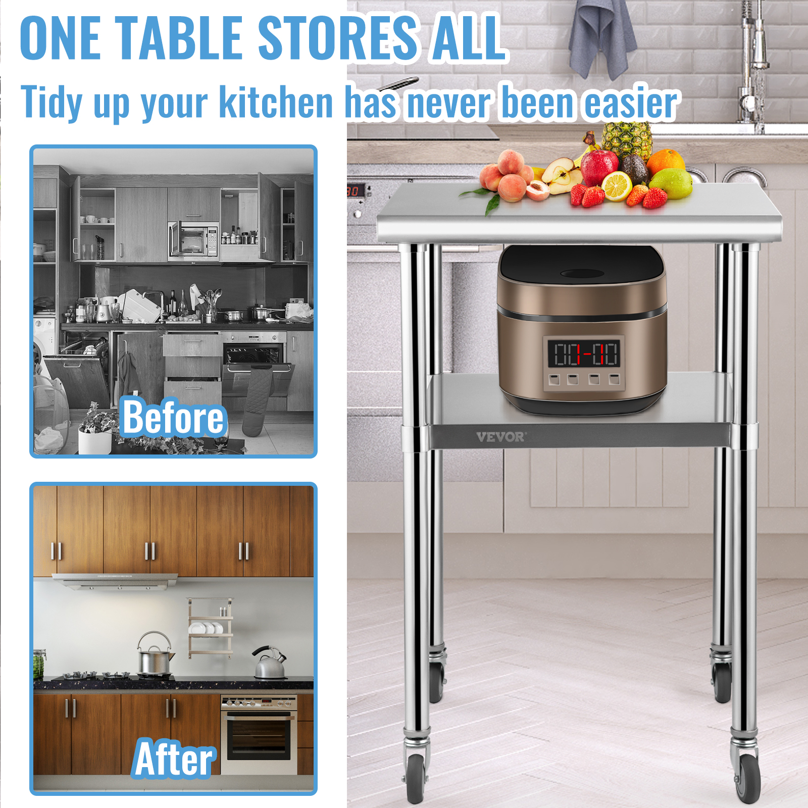 24 x 24 in Stainless Steel Kit - Commercial Kitchen Bench recensione e prezzo