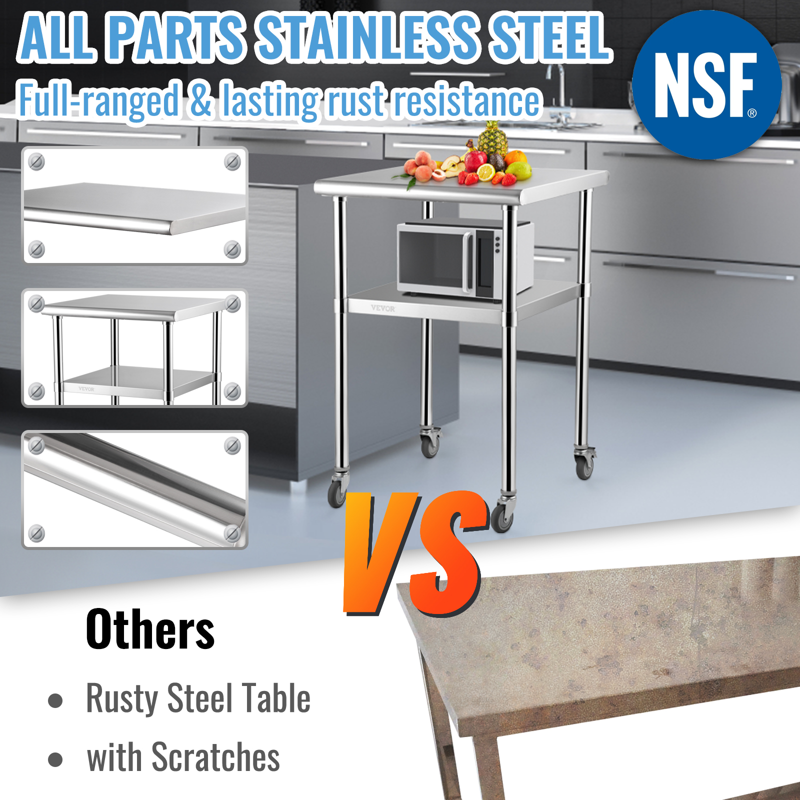 24 x 24 in Stainless Steel Kit - Commercial Kitchen Bench recensione e prezzo